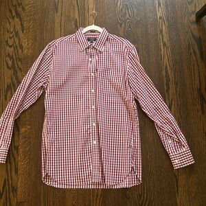maroon j crew long sleeve button down